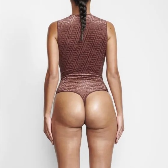 SKIMS Tops - SOLD ❌SKIMS Limited Edition Velvet Bodysuit Chestnut Brown